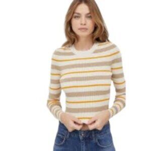 NWT Vero Moda Manita Ribbed Long Sleeve Cropped Top Medium